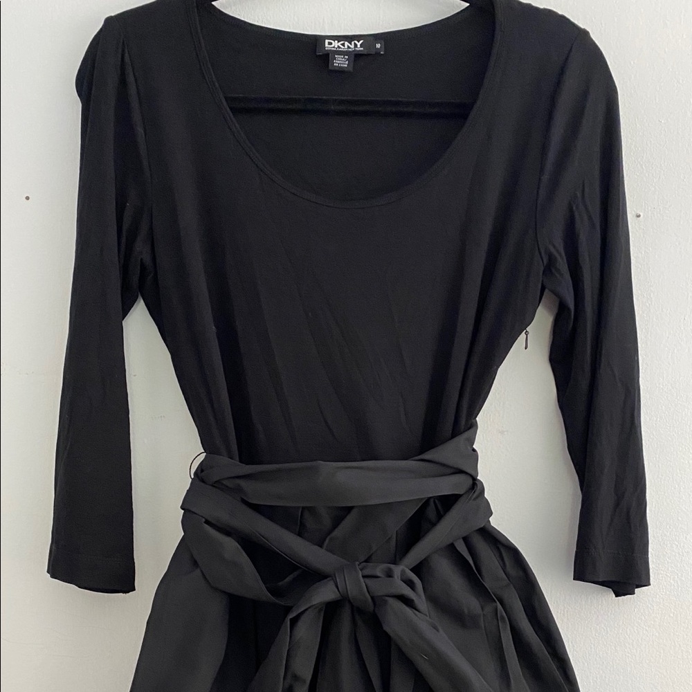 DKNY Black dress with tie waist